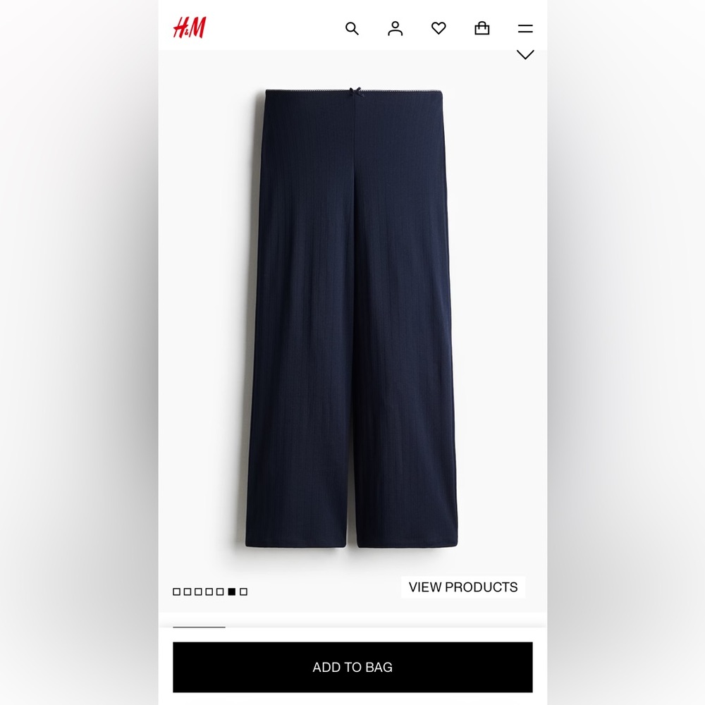 h&m navy pointelle loungewear / sleepwear pant